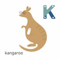 Vector kangaroo cartoon for Alphabet with letter