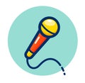 Vector karaoke microphone color icon