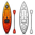 Vector kayak cartoon isolated design