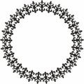 Vector Kazakh round monochrome frame