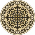 Vector Kazakh round ornament.