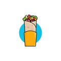 Vector kebab sandwich burger illustration icon flat design