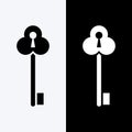 vector silhouette key icons with keyhole shape in it