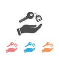 Vector Key icon set from the house, vector illustration. Flat design Royalty Free Stock Photo