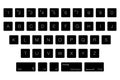 Vector Keyboard Computer Letter Keys. Isolated Black Buttons in