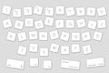 Vector Keyboard Computer Letter Keys. Isolated White Buttons in