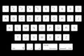 Vector Keyboard Computer Letter Keys. Isolated White Buttons in