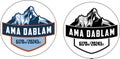Vector keychain with Ama Dablam mountain logo label Royalty Free Stock Photo