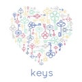 Vector keys heart badge