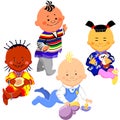 Vector Kids of different nationalities