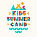 Vector kids summer camp banner Royalty Free Stock Photo