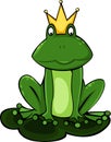 vector King frog illustration