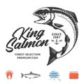 Vector king salmon label