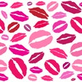 Vector kiss, red lips Royalty Free Stock Photo