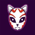 Vector Kitsune Mask Japanese Illustration Royalty Free Stock Photo