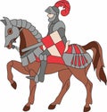 vector knight on war horse