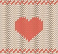 Vector knitted background with heart pattern.