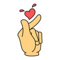 Vector korean heart hand gesture symbol