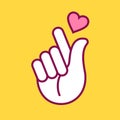 Vector korean heart hand gesture symbol