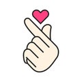 Vector korean heart hand gesture symbol Royalty Free Stock Photo