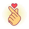 Vector korean heart hand gesture symbol