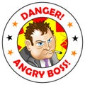 Vector Label Angry Boss!