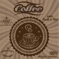 Vector label for coffee on sacking Royalty Free Stock Photo