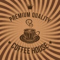 Vector label for coffee on sacking Royalty Free Stock Photo