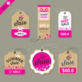 Vector label paper brown and pink concept