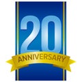 Vector label for 20th anniversary