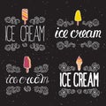Vector labels with ice cream Royalty Free Stock Photo