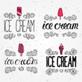 Vector labels with ice cream Royalty Free Stock Photo