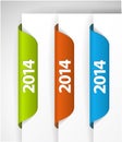 Vector 2014 Labels / Stickers on the edge of the (web) page Royalty Free Stock Photo