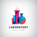 Vector laboratory, chemical, medical test logo Royalty Free Stock Photo