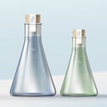 Vector Laboratory Glass Flask Bottle Bath Oil or Bubble Bath Container