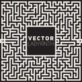 Vector Labyrinth Black And White Maze Frame Background