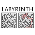 Vector labyrinth with solution Royalty Free Stock Photo