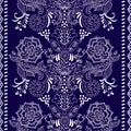 Vector lace bohemian seamless border with floral and Paisley elements.