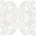 Vector Lace Card with crochet floral ornament Royalty Free Stock Photo