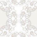 Vector Lace Card with crochet floral ornament Royalty Free Stock Photo