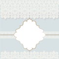 Vector lace crochet card background with bow and retro dotted design Royalty Free Stock Photo