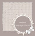 Vector lace picture frame on a beige background Royalty Free Stock Photo