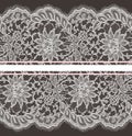 Vector Lace Ribbon Seamless Pattern. Royalty Free Stock Photo