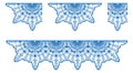 Vector lace tablecloth in blue colour Royalty Free Stock Photo