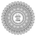 Vector lacy crochet doily. Royalty Free Stock Photo