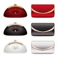 Vector Ladies evening bags on a white background