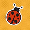 Vector ladybug sticker