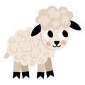 Vector lamb icon. Cute cartoon little sheep illustration for kids. Farm animal baby isolated on white background. Colorful flat Royalty Free Stock Photo