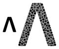Vector Lambda Greek Symbol Composition of Dots