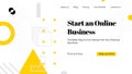 Vector landing page with abstract shapes